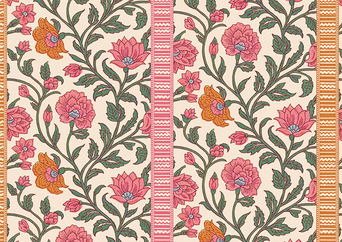 Petal & Block Latika Stripe, Sunset - Roller Blind - Image 6